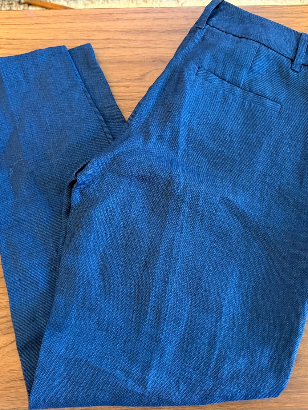 NWT Women's Size 4 The limited 100% Linen Navy Blue Pants Flat Front Casual - Picture 7 of 8